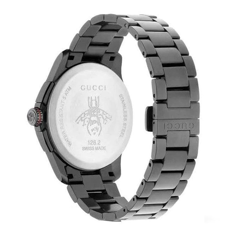 Gucci Men’s Swiss Made Quartz Black Stainless Steel Black Dial 44mm Watch YA126268