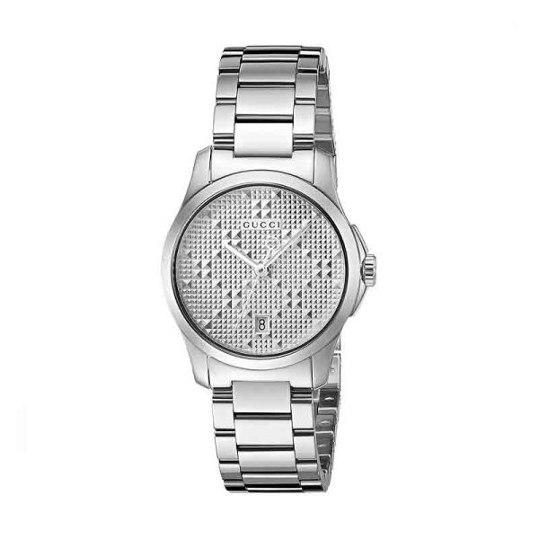 Gucci Women’s Swiss Made Quartz Stainless Steel Silver Dial 27mm Watch YA126551