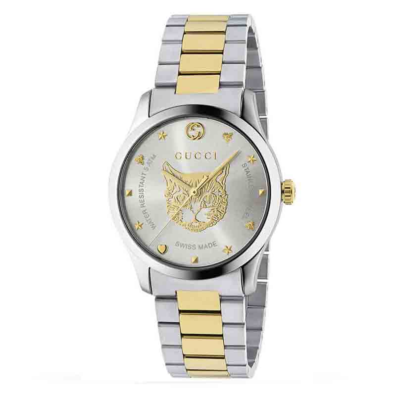 Gucci Unisex Swiss Made Quartz Stainless Steel Silver Dial 38mm Watch YA1264074