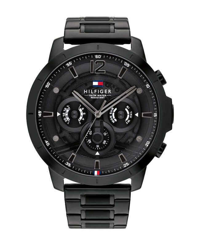 Tommy Hilfiger Luce Black Stainless Steel Black Dial Chronograph Quartz Watch for Gents – 1710494