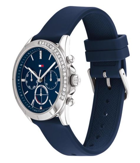 Tommy Hilfiger Womens Blue Silicone Strap Blue Dial Multi-function Watch - 1782389