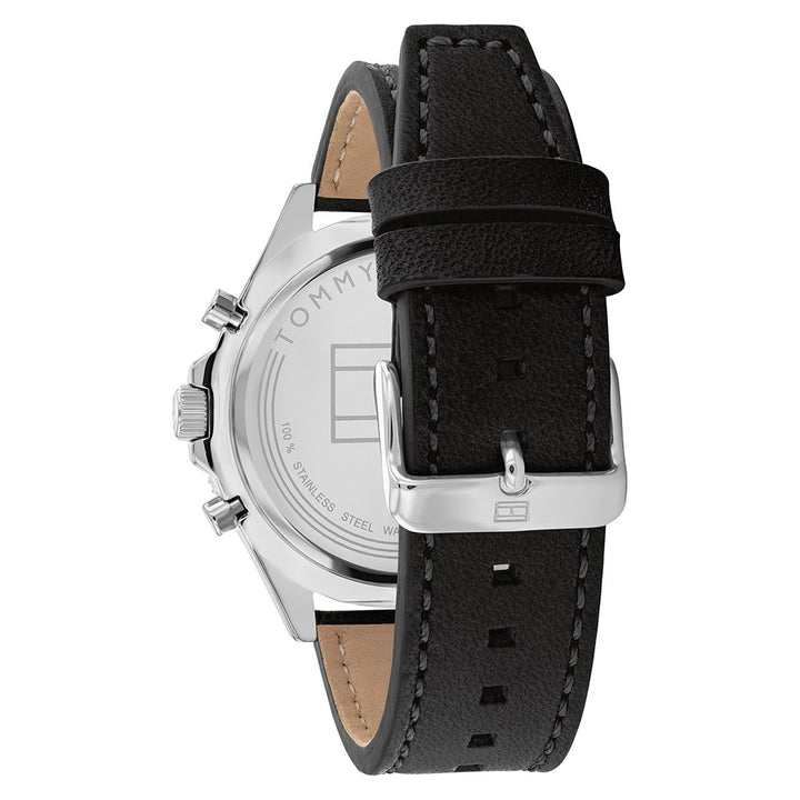 Tommy Hilfiger Black Leather Men's Multi-function Watch - 1791984