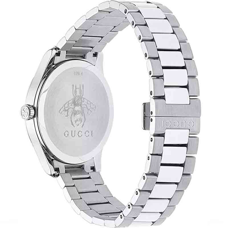 Gucci Unisex Swiss Made Quartz Silver Stainless Steel Silver Dial 38mm Watch YA1264095