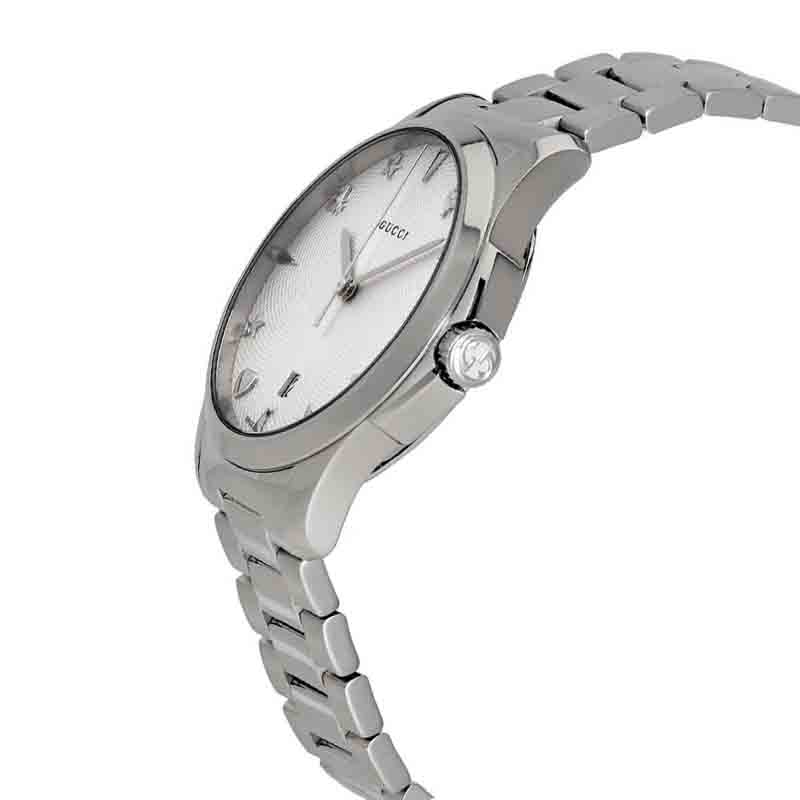 Gucci Women’s Swiss Made Quartz Stainless Steel Silver Dial 38mm Watch YA1264028