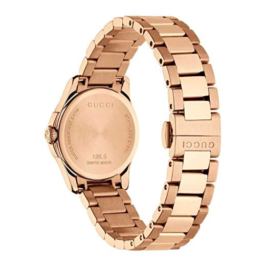 Gucci Women’s Swiss Made Quartz Stainless Steel Rose Gold Dial 27mm Watch YA126567