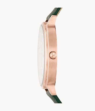 Emporio Armani Women’s Quartz Green Leather Strap Mother Of Pearl Dial 32mm Watch AR11150