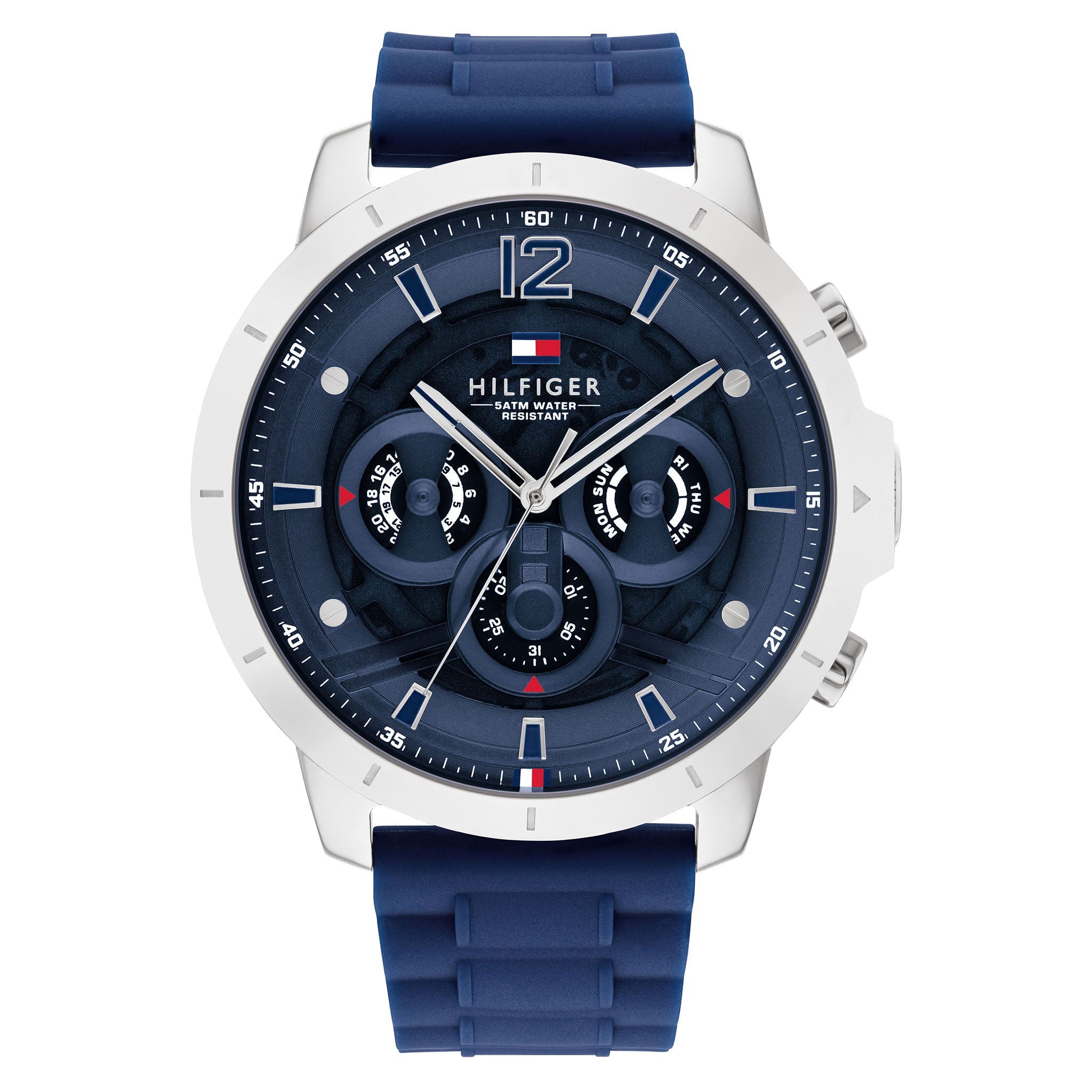 Tommy Hilfiger Men’s Quartz Blue Silicone Strap Blue Dial 50mm Watch 1710489