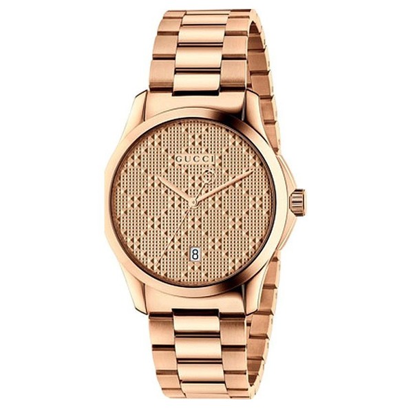 Gucci Women’s Swiss Made Quartz Stainless Steel Rose Gold Dial 38mm Watch YA126482