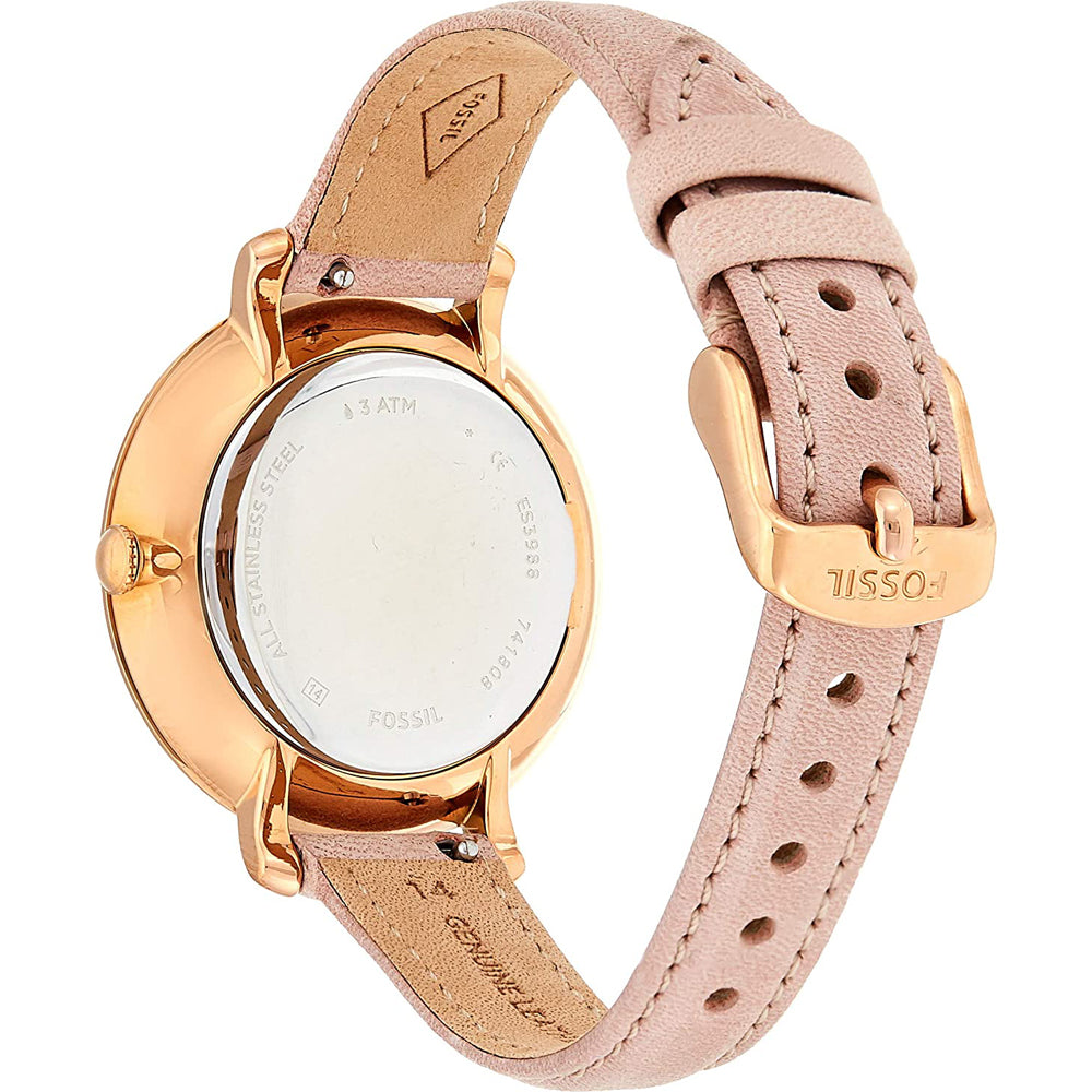 Fossil Women’s Quartz Pink Leather Strap White Dial 36mm Watch ES3988