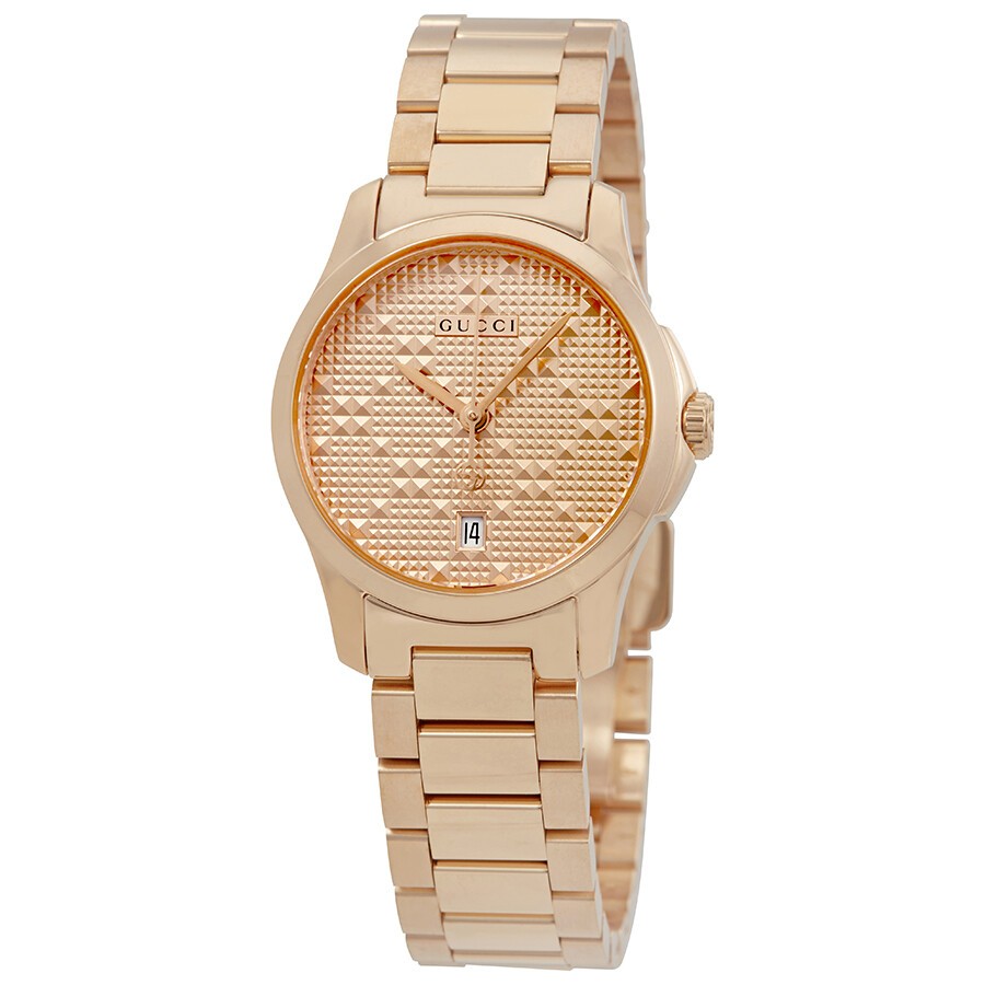 Gucci Women’s Swiss Made Quartz Stainless Steel Rose Gold Dial 27mm Watch YA126567