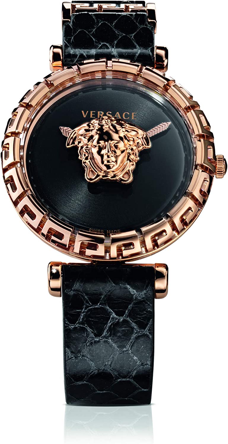 Versace Womens Black 37 mm Palazzo Empire Greca Watch VEDV00719