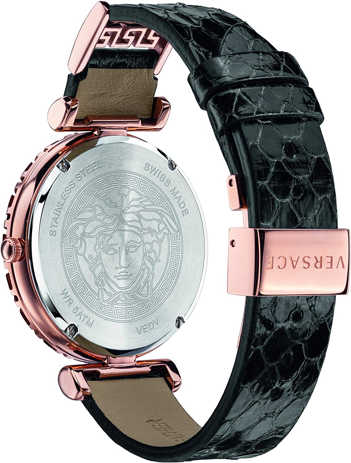 Versace Womens Black 37 mm Palazzo Empire Greca Watch VEDV00719